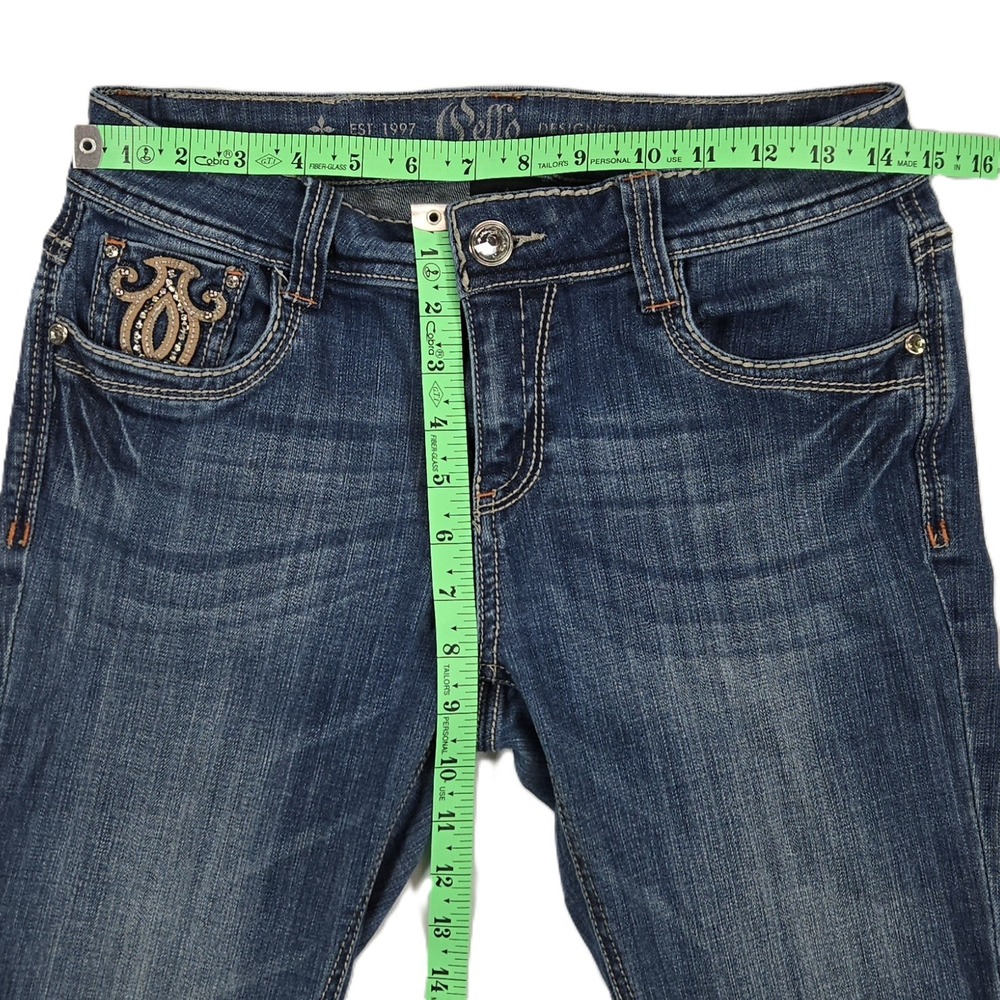 Cello Women Preppy Embroidered Bootcut Jeans Size 9 Mid Wash Y2K - Picture 10 of 15